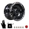 Yomega Dash Yoyo - Pro Aluminum Metal Unresponsive Yoyo with C Size Ball Bearing for Advanced Yo Yo Tricks + Extra 5 Strings + Glove + Bag + Die & 3 M
