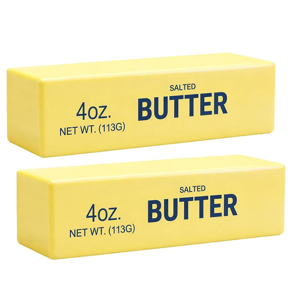 2Pcs Butter Stick Squishy Fidget Toys Elastic Cheese Stick Funny Squeeze Prank Toy Stress Anxiety Relief Game