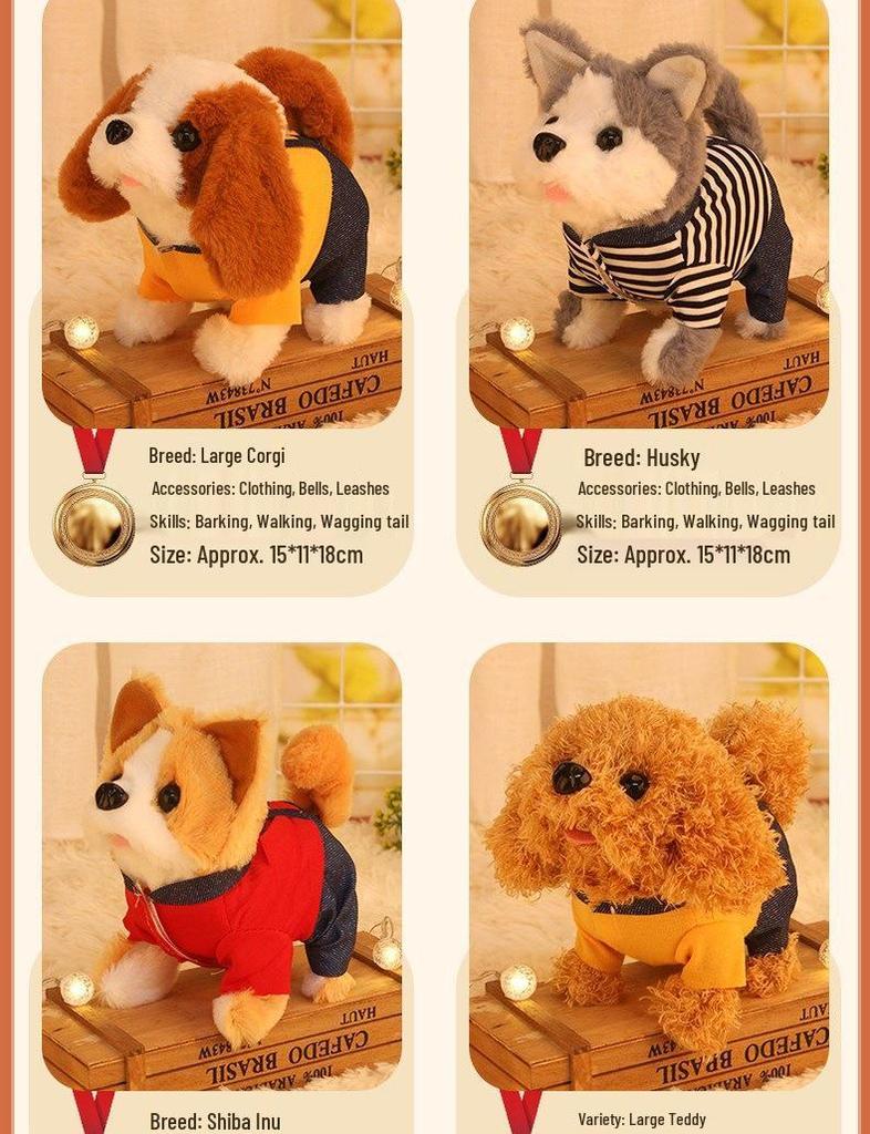 Interactive Plush Puppy: Walking & Barking Electronic Toy Dog for Kids
