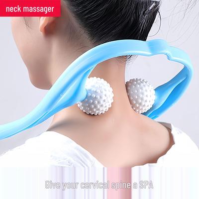 Manual Double Ball Handheld Neck Massager for Cervical Spine Relief
