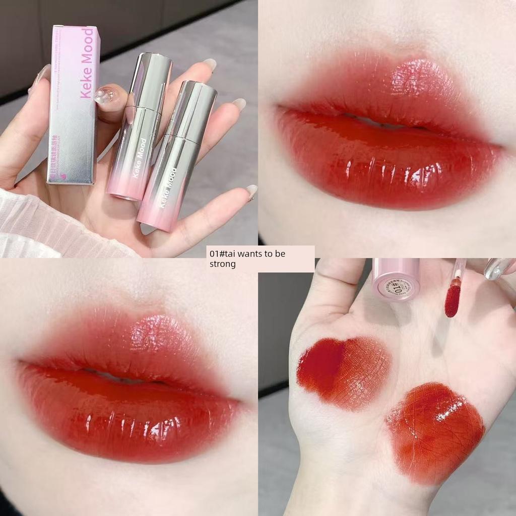 Kekemood Summer Glazed Mirror Lip Glaze, Moisturizing and Hydrating Lip Balm, Natural Look Whitening and Wrinkle-Reducing Lipstick