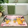 Pokemon Pikachu Cute Face Print Non-slip Doormat, Soft Absorbent Floor Rug for Home Decor