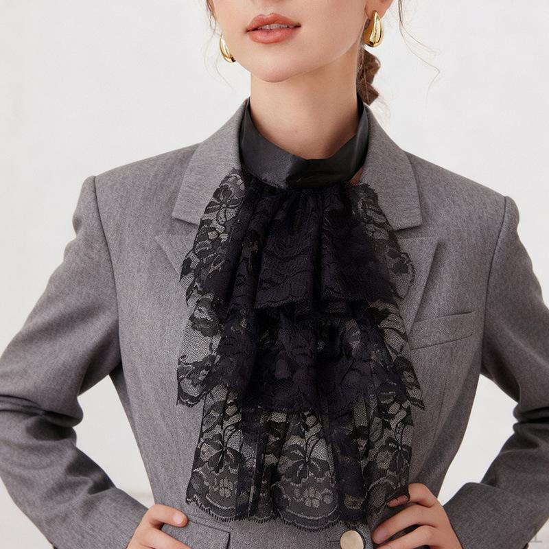 

Кружевное жабо и манжеты Комплект Аксессуары для одежды Шея чёрный