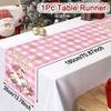 Pink Christmas Table Runner Santa Claus Table Flag Christmas Decorations For Home 2025 Xmas Navidad Gifts New Year Tablecloth