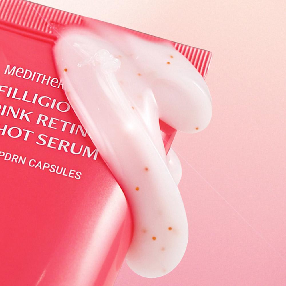Meditherapy Filligio Pink Retinol Shot Serum – Volumising Care with 96-Shot Roller, Korean