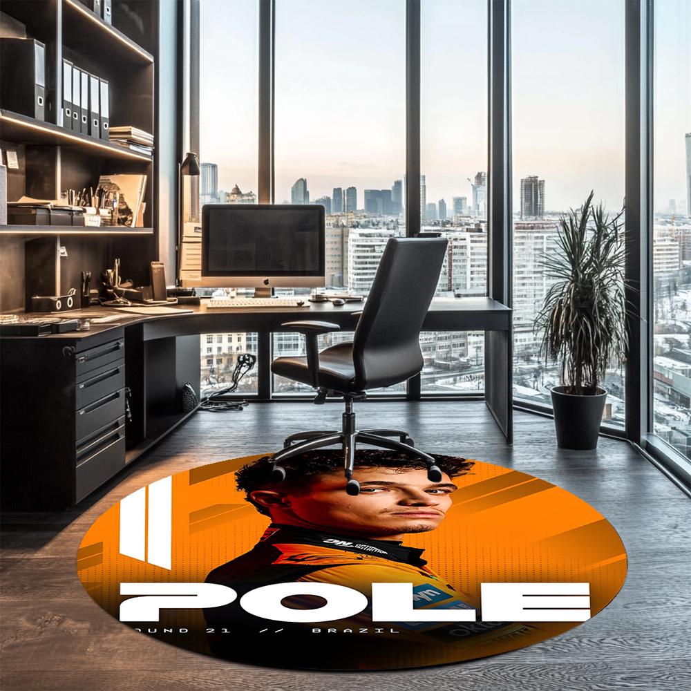 Lando Norris Printed Round Rug Carpet Chair Rug Area Rug Entryway Doormats,for Office Chair Living Room Bedroom Kitchen Room.