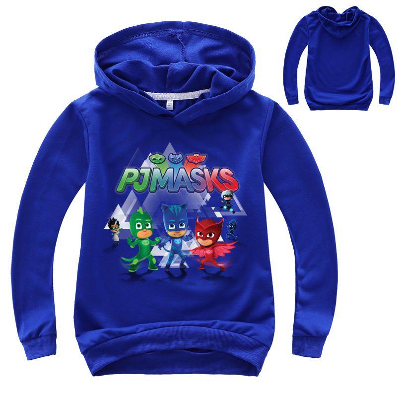 Felpa con Cappuccio a Manica Lunga da Bambino Pj Masks Supereroi Stile Elegante e Comfortevole