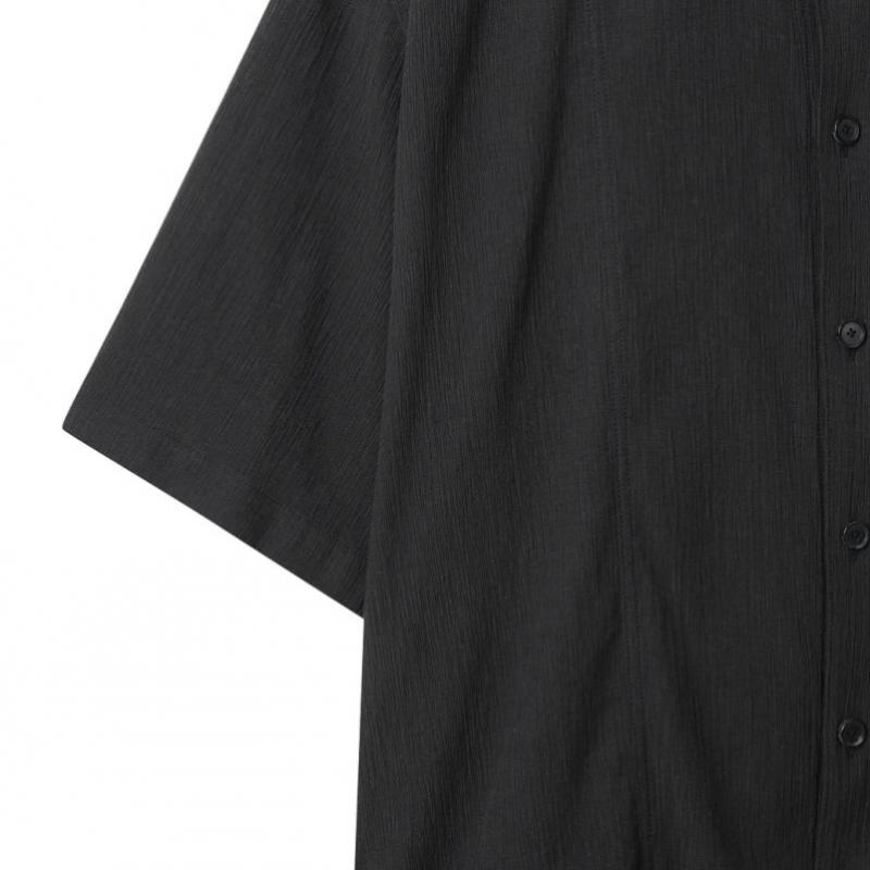 Customellow Oversized Pleats Half Shirt Cwsam25315bkx