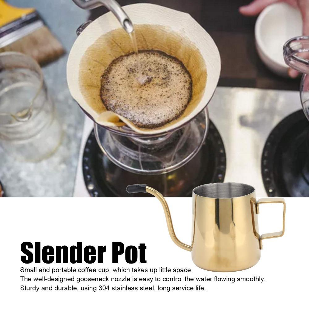 Food Grade Material Manual Coffee Kettle Bright Titanium Gold Coffee Pot  Coffee Brewing