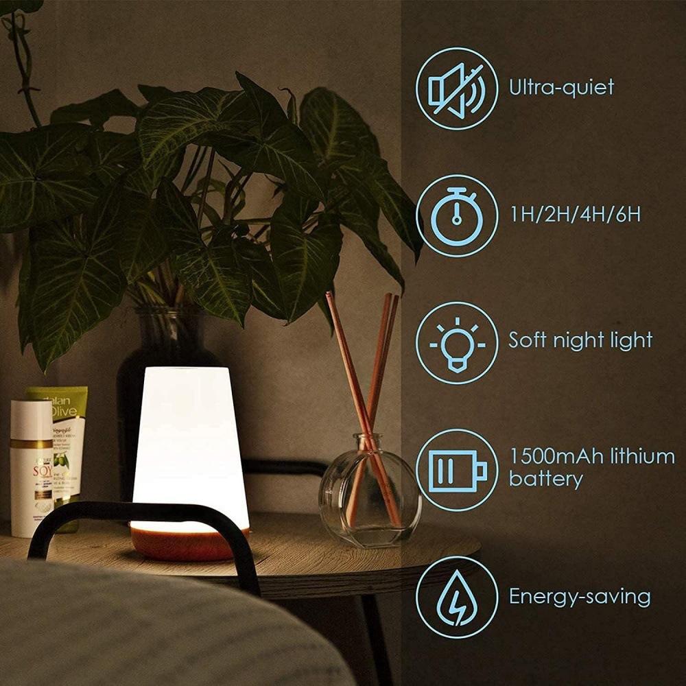 Study Table Accessories RGB Color Wood Grain Bedside Night Light Touch Sensor Patting Lamp Remote Control Soft Atmosphere Light
