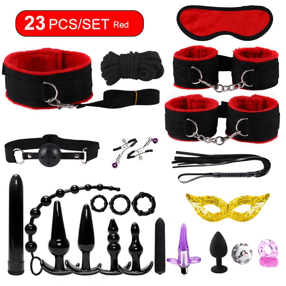 BDSM Bondage Sex Toys for Women Sexy Toys Handcuffs for Session Anal Plug Vibrator Female Erotic Accessories Sexulaes Toys 18