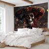 2D Dia De Los Muertos Tapestry, Mexican Sugar Skull & Bokeh Lights Wall Art for Home Decor