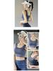 Women's Summer Sports One-Piece: Anti-Sag Yoga Vest & Fitness Bra with Elegant Gathered Back
