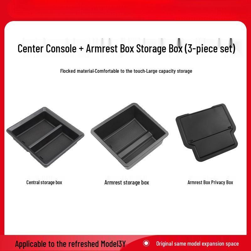 Tesla Model 3/Y Refresh Console Organizer Armrest Storage Box