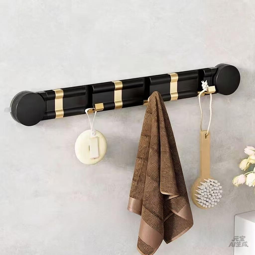 Hidden Foldable Suction Cup Coat Hook Made of Aluminum Alloy Waterproof Space Saving for Doors Wardrobes Bathrooms Living Rooms