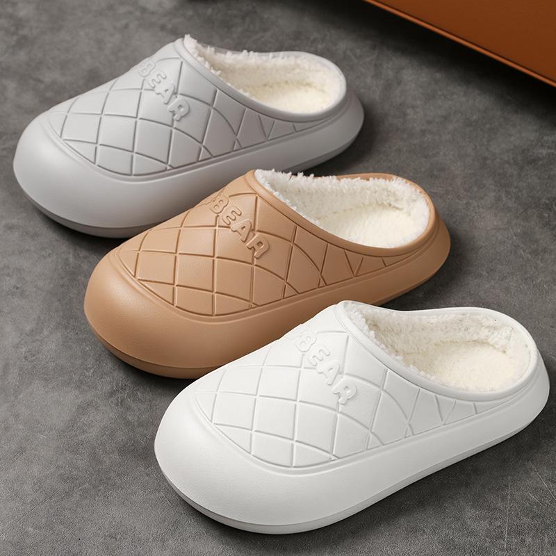Fleece Waterproof Cotton Slippers Winter Home Indoor Couple Warm Shoes Supermarket
