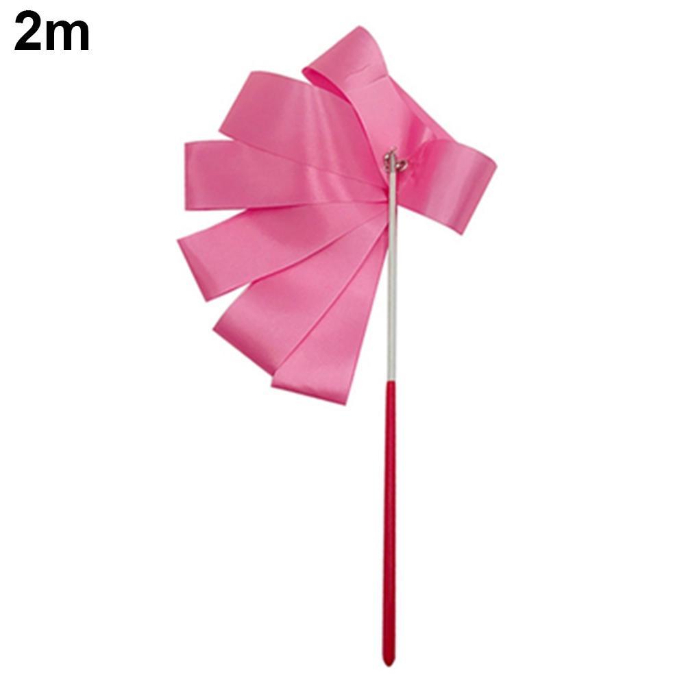 2M/4M Colorful Rythmic Gymnastics Ribbon Dance Ribbon Rhythmic Art Gymnastic Ballet Streamer Twirling Rod Stick Training