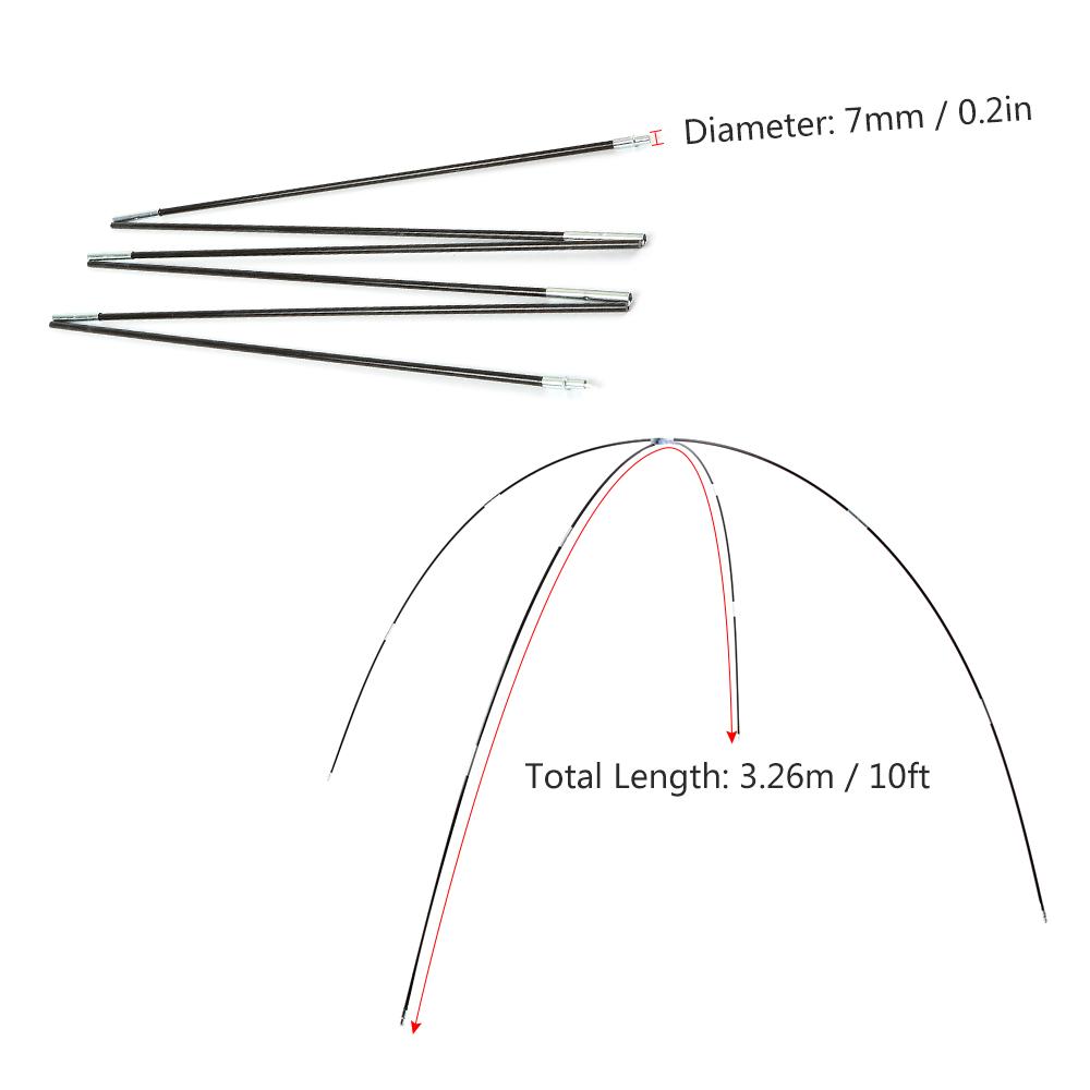 Tent Rod Glass Fiber Replacement Camping Tent Pole Kit Tent Rod