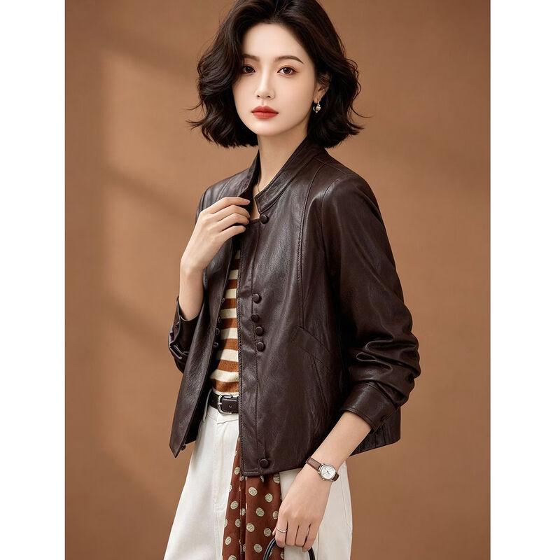 EST+II Women's Retro Casual Stand-Collar Short Jacket