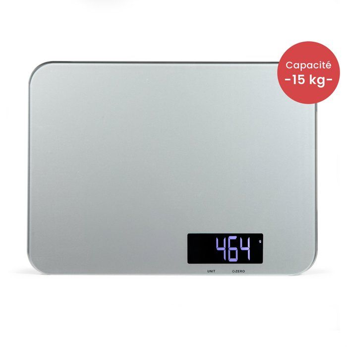 Balance de cuisine électronique - LIVOO - DOM548G - Verre - 15 kg - LCD rétroéclairé