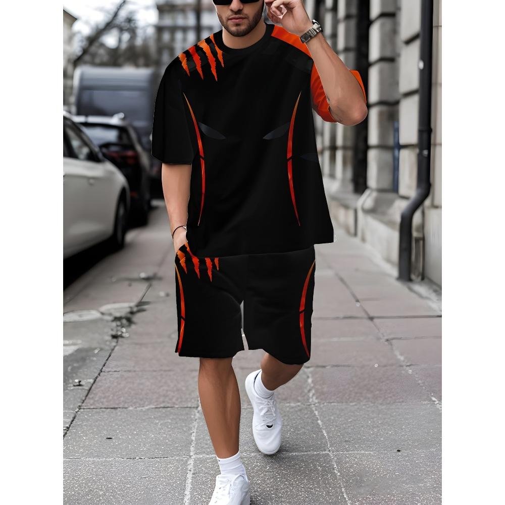 Men's Short-sleeved Shorts Set Casual Fashion Simple Sports Suit Breathable Unisex Sports Clothing