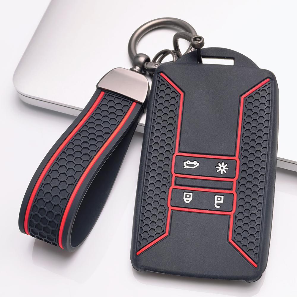 Key Fob Cover for Renault Duster Laguna Zoe Koleos Kadjar Captur Fluence Latitude with Keychain Protective Accessory Key Fob Protection