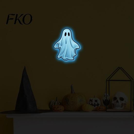 Indoor Outdoor Glass Door Decals Luminous Ghost Wall Stickers for Halloween Decoration, Glow in The Dark PVC Waterproof Decor Windows And