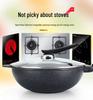 Premium Maifan Stone Non-Stick Wok, Low-Smoke, Flat-Bottom, Universal for Gas & Induction Cooktops, 32CM Stir-Fry Pan.