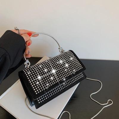 Kamínková večerní crossbody kabelka Křišťálová třpytivá kabelka s horním uchem pro ženy Luxusní designová malá peněženka a kabelka CLE