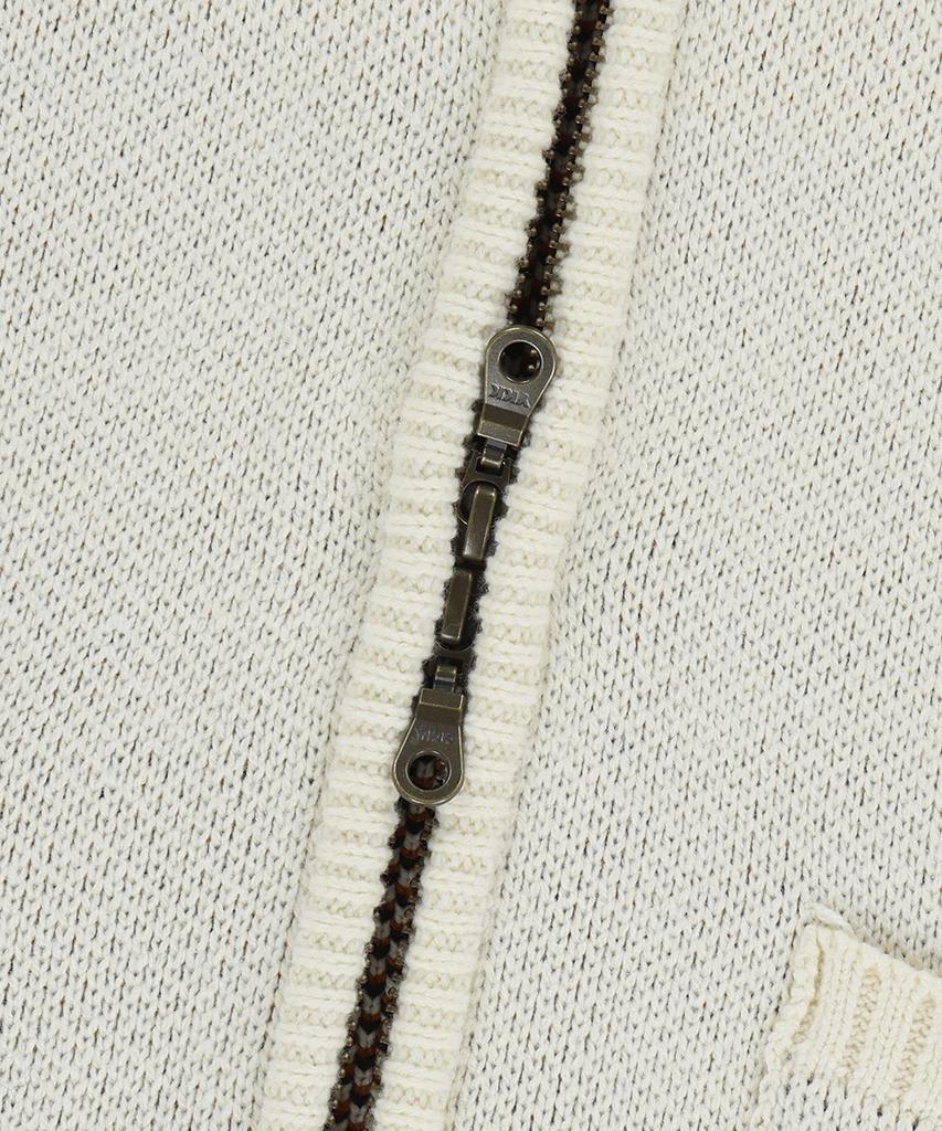 MAHAGRID Hockey Knit Zip-Up Hoodie Ivory(Mg2Efmk693A)