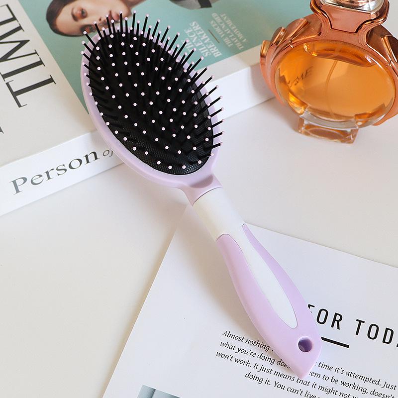 Dark Green Air Cushion Massage Comb for Straight & Curly Hair - Negative Ion Technology