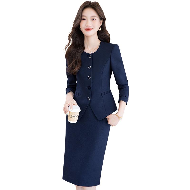 Women's Professional Formal Suit Skirt Set: Elegant Work Apparel for Receptionists