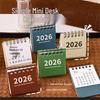 2026 MUJI Style Minimalist Desk Calendar: Creative Mini Portable Desktop Ornament & Punch-in Planner