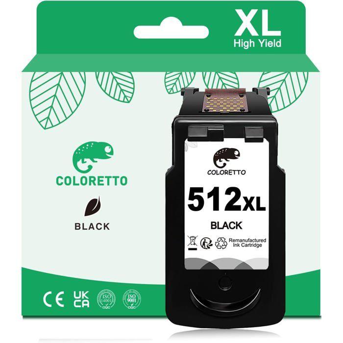 Cartouche d'encre - 1001 PILES BATTERIES - 512XL (PG512) - Noir 15 ml - Reconditionnée - Compatible Canon Pixma