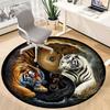 1PC Tiger YinYang Office Round Area Rug, Mat Suitable For Office, Under Office Chairs Bedroom Living Room Home Decor, Room Deco