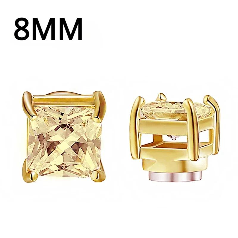 1Pairs Crystal Strong Magnetic Ear Stud Clip Earrings for Men and Women Punk Round Zircon Magnet Earrings Non Piercing Jewelry
