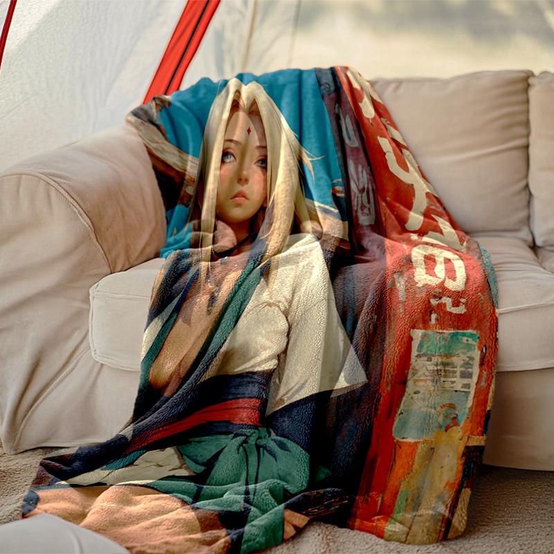 1pc Naruto Blanket, Cozy Valentine's Day Blanket, Multi-functional Nap Blanket Available Throughout the Four Seasons