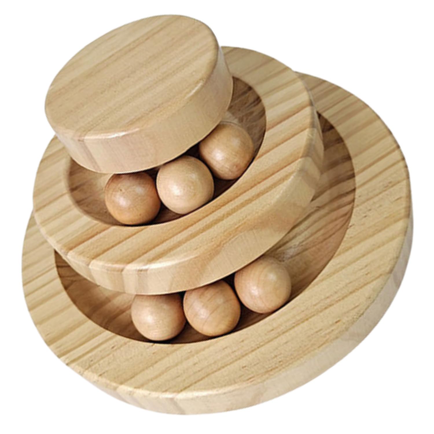 

ozgram Cat Toy Tower Turntable Ball Rotary Drilling Machine Wooden Cat & [Pine Wood]