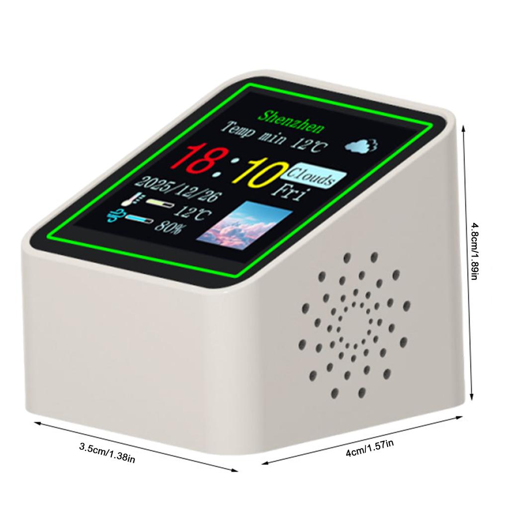 Smart WiFi Weather Forecast Station Clock with Temperature Humidity Display Date for Office Study Dorm Desk Use