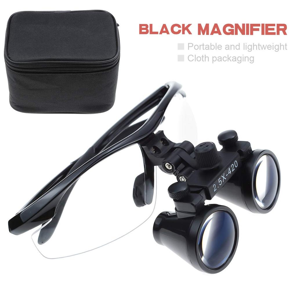 EUSTOMA Binocular 420mm Operating Adjustable Interpupillary For Laboratory Includes Cloth Bag Storage Case 2.5x Magnifier, 2.5X Loupe, Glasses,