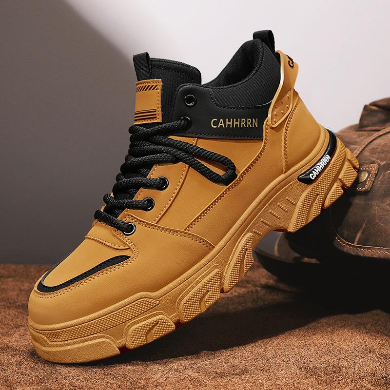 Men's Shoes Autumn 2024 New Men's Martin Boots Trendy Versatile Tooling Shoes Non-slip and Wear-resistant Platform Sports Board Shoes