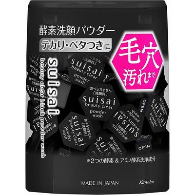 Suisai Beauty Clear Black Powder Wash Regular - Polvere Detergente Enzimatica per il Viso 32 x 0,4g per Pori, Punti Neri, Impurità ed Esfoliazione