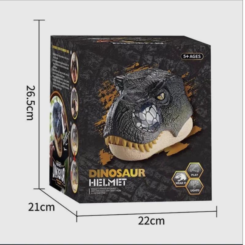 Electric Luminous Dinosaur Mask with Movable Mouth - Funny Tyrannosaurus Rex Headgear for Halloween