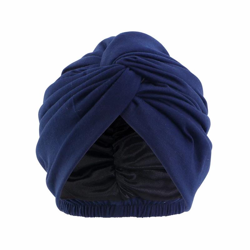 Indian Turban Muslim Women Hijab Floral Printed Hat Cancer Chemo Cap Islamic Hair Loss Cover Beanie Bonnet Head Scarf Pleated