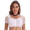 New Women's White Ding Dong Suit Oktoberfest Clothing Top Short Sleeve Shirt