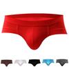 U Convex Lift Hip Men Underpants Stretchy Low Waist Solid Color Boxer Briefs