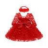 Girls' Tulle Bow Dress - 3D Floral Ball Gown