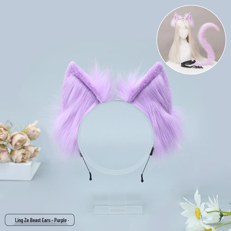 Handcrafted Plush Cat Ear Headband for Cosplay & DIY