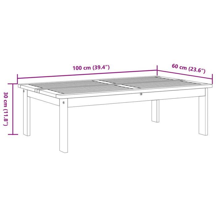 VidaXL Garden Table 100x60x30 Cm Solid Acacia Wood, Outdoor Table, Garden Furniture, Patio Furniture, Table of 365846