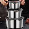 5pcs Leak Proof Lunch Holders with Lid Stainless Steel Container Set for Office Lunches Stackable Food Storage Bowls